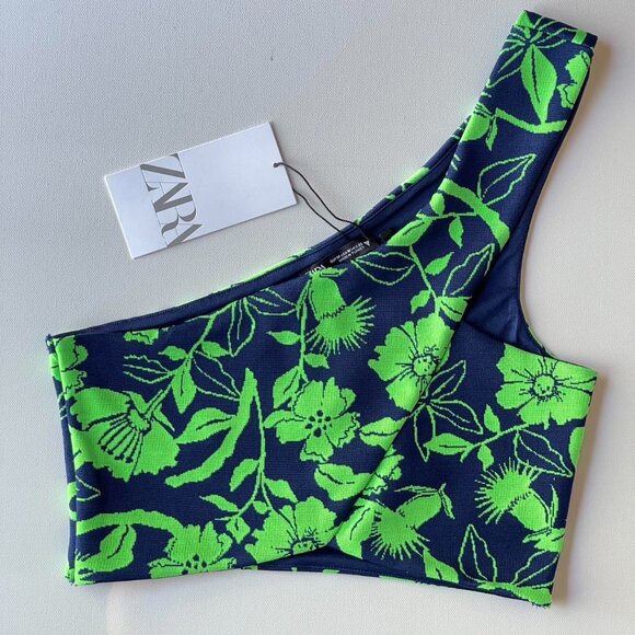 NWT Zara One Shoulder Crop Top - Picture 4 of 11